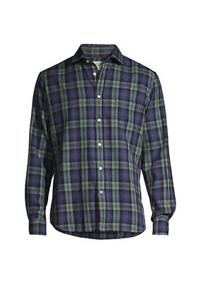 Paul Herringbone Plaid Flannel Shirt