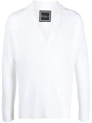 Paul Memoir V-neck linen jumper - White