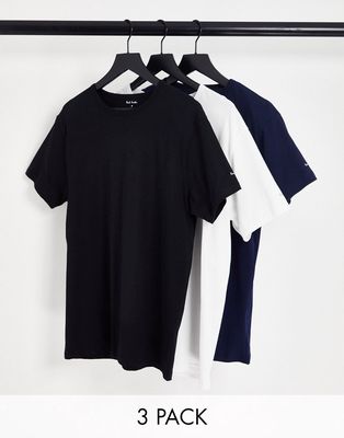 Paul Smith 3 pack t-shirts in black / white / navy-Multi