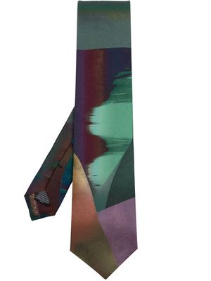 Paul Smith abstract multicolour silk tie