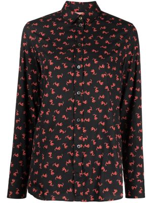 Paul Smith abstract-pattern button-up shirt - Black