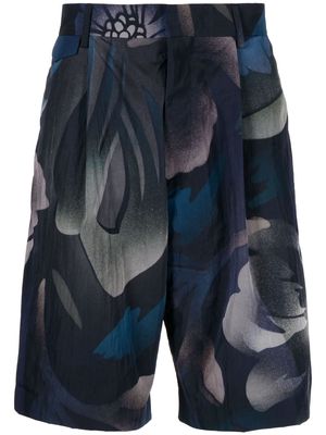 Paul Smith abstract-print knee-length shorts - Blue