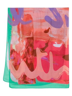 Paul Smith abstract-print scarf - Pink