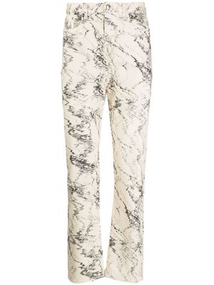 Paul Smith abstract-print straight-leg jeans - Neutrals