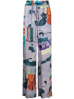 Paul Smith abstract-print wide-leg trousers - Multicolour