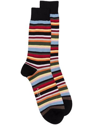 Paul Smith all-over stripe-print socks - Black