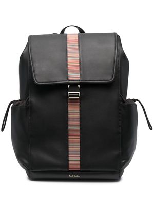 Paul Smith Artist-print leather backpack - Black