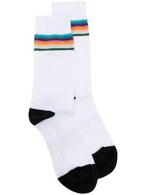 Paul Smith 'Artist Stripe' cycling socks - White