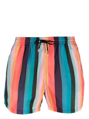 Paul Smith Artist Stripe-print drawstring swim shorts - Green