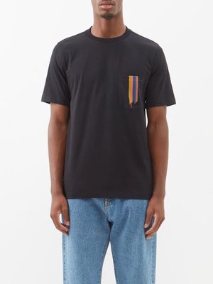 Paul Smith - Artist Stripe Printed Organic-cotton T-shirt - Mens - Black