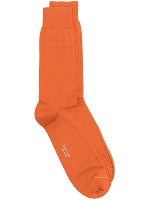 Paul Smith branded-footbed detail socks - Orange