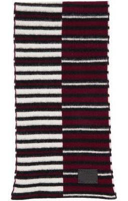Paul Smith Burgundy & Off-White Inverted Stripe Scarf