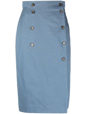 Paul Smith button-front high-waisted skirt - Blue