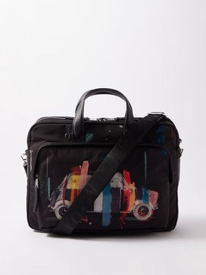 Paul Smith - Car-print Leather Briefcase - Mens - Black Multi