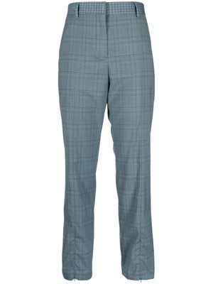 Paul Smith check-print high-waisted trousers - Blue