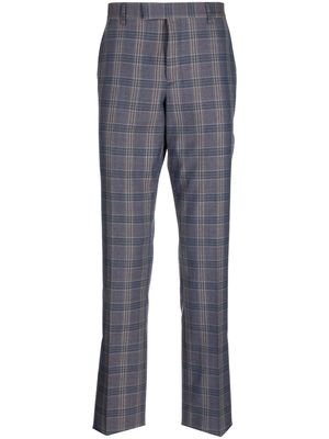Paul Smith check-print straight-leg wool trousers - Grey