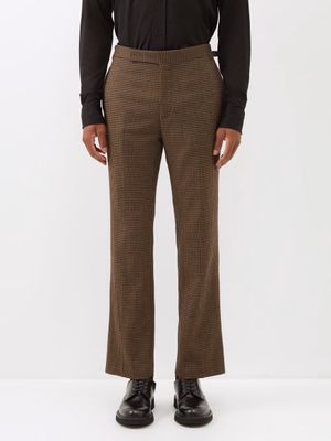 Paul Smith - Checked Wool-blend Suit Trousers - Mens - Brown Multi