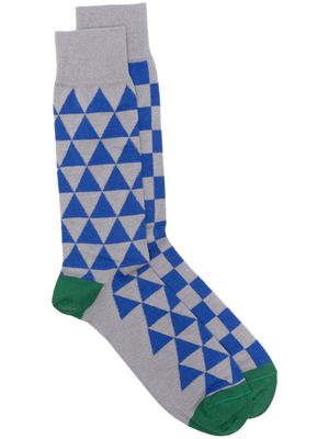 Paul Smith checkerboard mid-calf socks - Grey