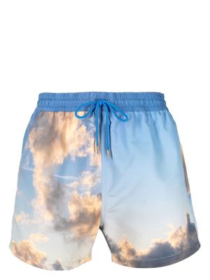 Paul Smith cloud-print swim shorts - Blue