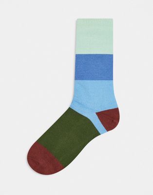 Paul Smith color block stripe socks in multi