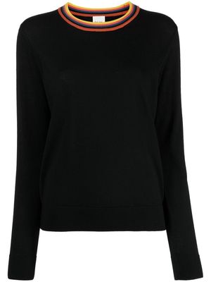 Paul Smith contrast-collar merino wool jumper - Black