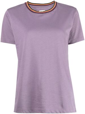 Paul Smith contrast-collar organic-cotton T-Shirt - Purple
