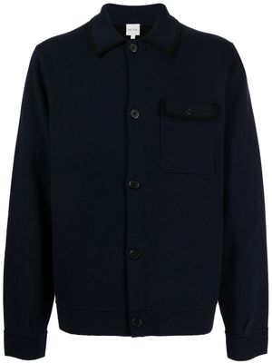 Paul Smith contrast-piping fine-knit cardigan - Blue