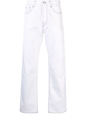 Paul Smith contrast-stitching straight-leg jeans - White