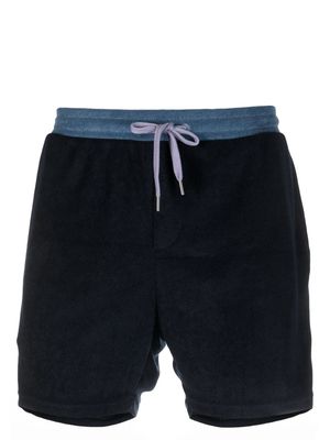 Paul Smith contrast-waistband towelling-finish lounge shorts - Blue