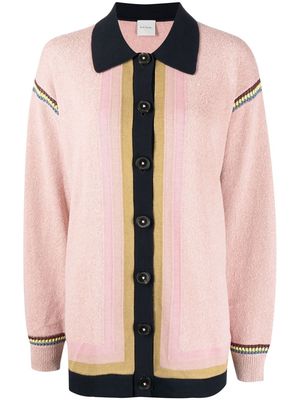 PAUL SMITH contrasting border knitted cardigan - Pink