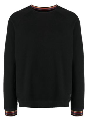 Paul Smith contrasting-trim detail cotton sweatshirt - Black