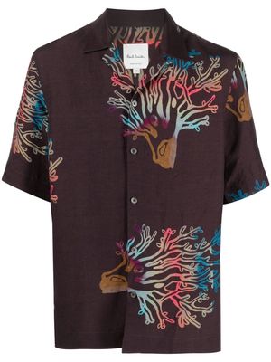 Paul Smith coral-print short sleeve shirt - Brown