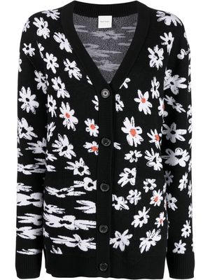 Paul Smith daisy-print long-sleeve cardigan - Black