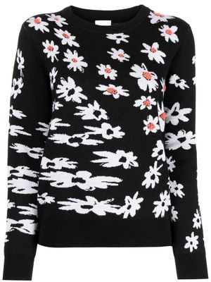 Paul Smith daisy-print long-sleeve jumper - Black