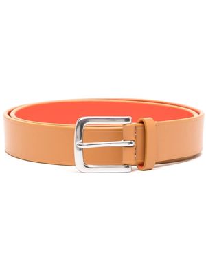 Paul Smith debossed-logo leather belt - Orange