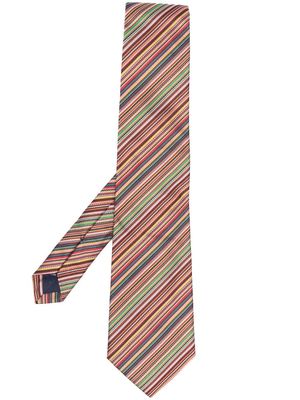 Paul Smith diagonal-stripe silk tie - Red
