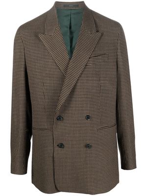 Paul Smith double-breasted gingham-check blazer - Brown