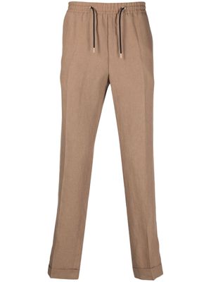 Paul Smith drawstring-waistband slim-cut linen trousers - Neutrals