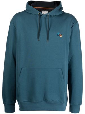Paul Smith embroidered-logo cotton hoodie - Blue