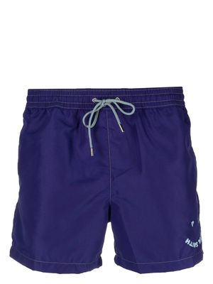 Paul Smith embroidered-logo swim-shorts - Blue