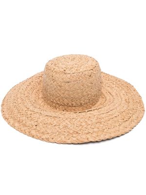 Paul Smith embroidered raffia hat - Neutrals
