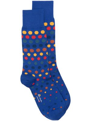 Paul Smith English Spot stretch-cotton socks - Blue
