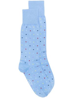 Paul Smith Ernest Letters cotton-blend socks - Blue