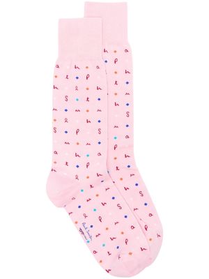 Paul Smith Ernest Letters cotton-blend socks - Pink