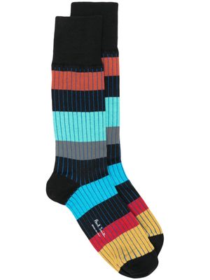 Paul Smith Errol Stripe cotton-blend socks - Black