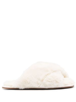 Paul Smith faux-fur slippers - White
