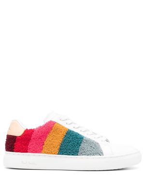 Paul Smith faux-shearling lace-up sneakers - White