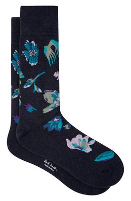 Paul Smith Floral Dress Socks in Navy