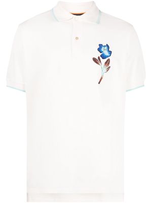 Paul Smith floral-embroidery polo shirt - White