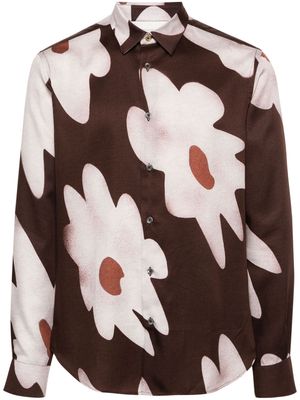 Paul Smith floral-print buttoned shirt - Brown